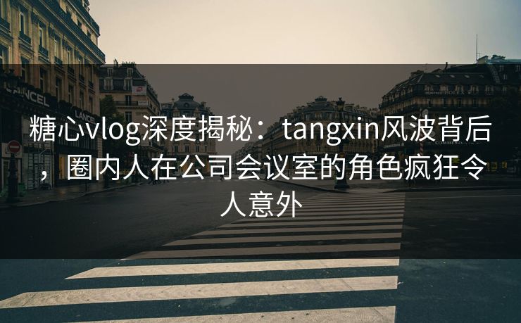 糖心vlog深度揭秘：tangxin风波背后，圈内人在公司会议室的角色疯狂令人意外